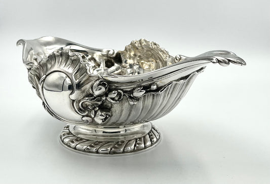 A Magnificent Pair of Rococo Revival Double lipped Sauceboats / Dishes