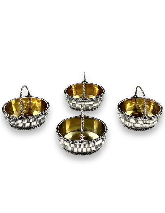A Magnificent Set of Four George III Double Salt Cellars made by Sebastian & James Crespell, London 1770