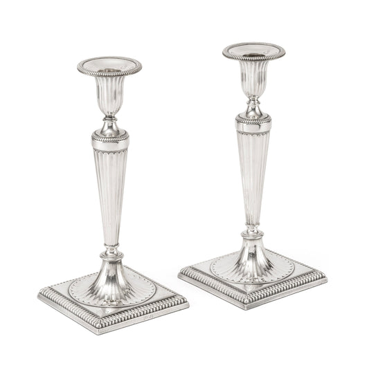An Important Pair of George III Neoclassical Candlesticks, John Scofield 1782