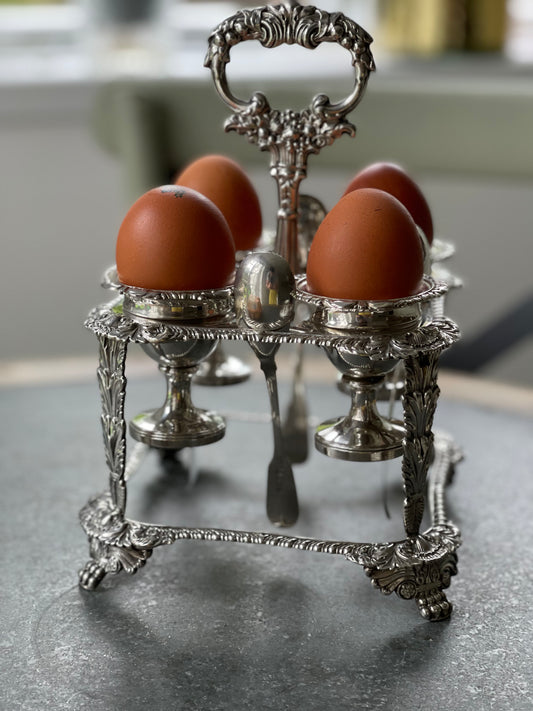 A Magnificent George IV Silver Egg Cruet, London 1823